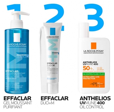 La Roche-Posay Effaclar Gel Moussant Purifiant Lot de 2 x 400 ml