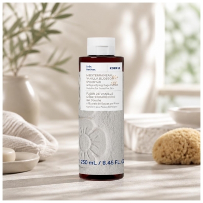 Korres Gel de Duș Floc de Vanilie Mediteraneană 250 ml