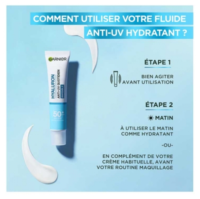 Garnier Hyaluron Anti-UV Quotidien Fluide Hydratant Invisible SPF50+ 40 ml