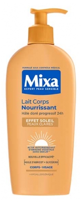 Mixa Intensif Peaux Sèches Lait Corps Nourrissant Effet Soleil Peaux Claires 250 ml