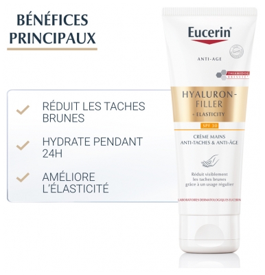 Eucerin Hyaluron-Filler + Elasticity Crème Mains Anti-Taches & Anti-Âge SPF30 75 ml