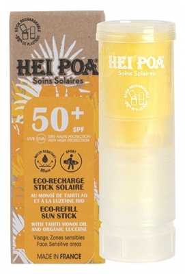 Hei Poa Stick Solaire Visage et Zones Sensibles Éco-Recharge SPF50+ 15 g