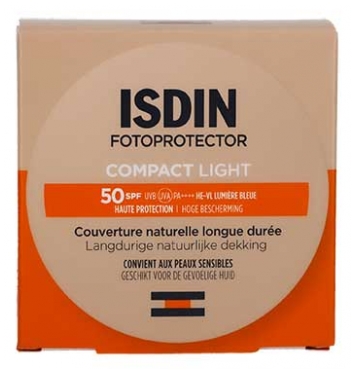 Isdin Fotoprotector Compacto Cobertura Natural Longa Duração SPF50 10 g