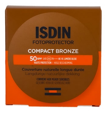 Isdin Fotoprotector Compacto Cobertura Natural Longa Duração SPF50 10 g - Tonalidade: Bronze