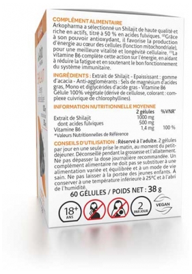 Arkopharma Arkogélules Shilajit 60 Gélules