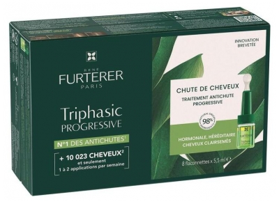 René Furterer Triphasic Progressive Traitement Antichute Longévité & Densité 8 x 5,5 ml
