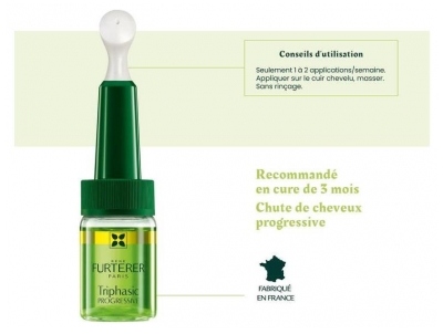 René Furterer Triphasic Progressive Traitement Antichute Longévité & Densité 8 x 5,5 ml