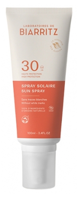 Laboratoires de Biarritz Spray Solaire Visage et Corps SPF30 Bio 100 ml