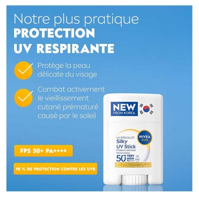 Nivea Sun UV Specialist Silky UV Stick Solaire SPF50+ 15 g