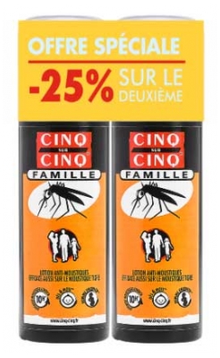 Cinq sur Cinq Famille Lotion Anti-Moustiques Lot de 2 x 100 ml