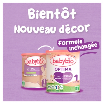Babybio Optima 1 au Lait de Fermes Françaises de 0 à 6 Mois Bio 400 g
