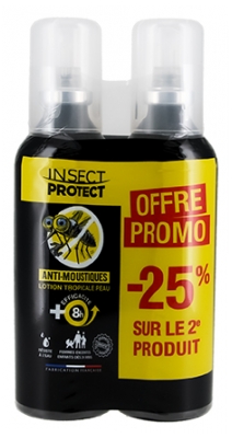 Insect Protect Anti-Moustiques Lotion Tropicale Peau Lot de 2 x 75 ml