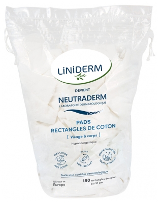 Neutraderm Baby Pads Rectangles de Coton 180 Rectangles