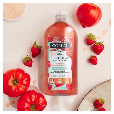 Coslys mīkstinošā dušas želeja ar zemenēm un tomātiem Bio 250 ml