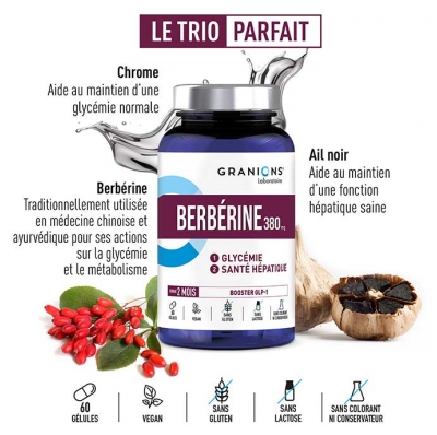 Granions Berbérine 380 mg 60 Gélules