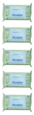 Mustela Lingettes Nettoyantes Compostables Avec Parfum Lot de 5 x 60 Lingettes
