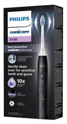 Escova de Dentes Elétrica Philips Sonicare 6100 HX7401/01 Preta