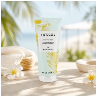 Berdoues Feuchtigkeitsspendende Körperlotion Monoï und Tiaré 200 ml
