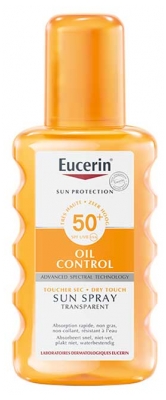 Eucerin Sun zaščitni sprej za sončenje brez olja, prozoren SPF50+ 200 ml