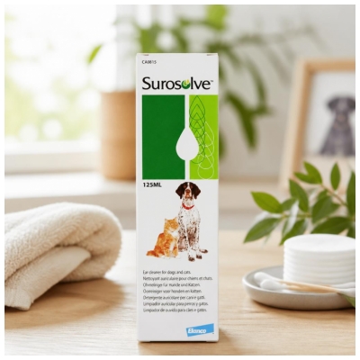 Surosolve Ausu Tīrīšanas Līdzeklis Suņiem un Kaķiem 125 ml