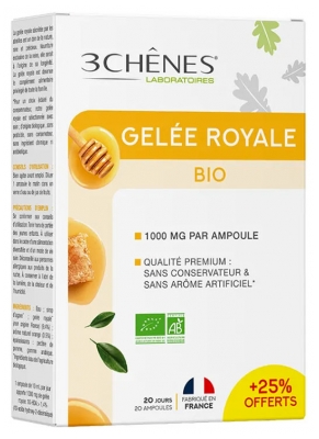 Les 3 Chênes Gelée Royale 1000 mg Bio 20 Ampoules Offre Spéciale