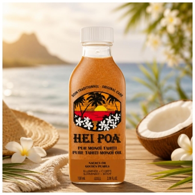 Hei Poa Pure Tahiti Monoi Oil Nacres Or 100 ml