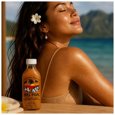 Hei Poa Pure Tahiti Monoi Oil Nacres Or 100 ml
