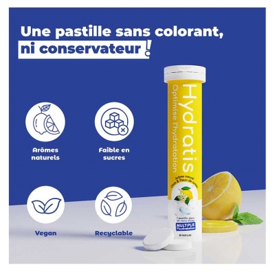 Hydratis Solution d'Hydratation 20 Comprimés Effervescents - Arôme : Pêche