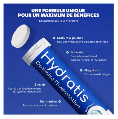 Hydratis Solution d'Hydratation 20 Comprimés Effervescents - Arôme : Kiwi