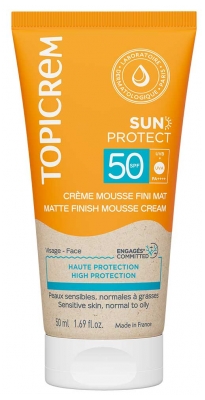 Topicrem Sun Protect Crème Mousse Fini Mat SPF50 50 ml