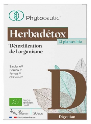 Phytoceutic Herbadetox 12 Plantes Actives Bio 20 Ampoules