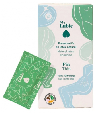 My Lubie Préservatifs en Latex Naturel Fin Extra Large 12 Préservatifs