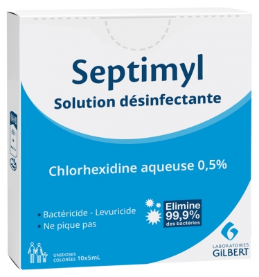 Gilbert Septimyl Dezinfekuojamasis vandeninis 0,5 % chlorheksidino tirpalas 10 x 5 ml