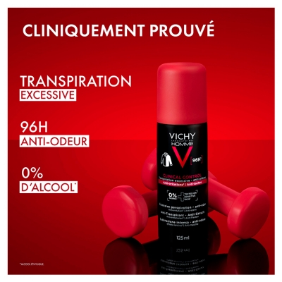 Vichy Homme Clinical Control Anti-Transpirant 96H 125 ml