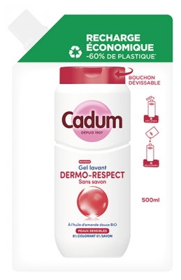 Cadum Gel de Banho Dermo-Respeito Sem Sabão Eco-Recarga 500 ml