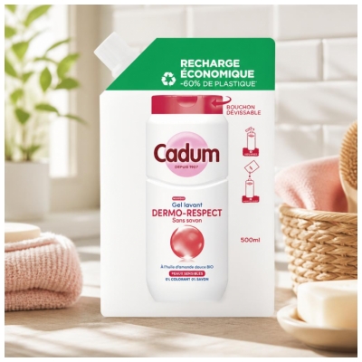 Cadum Sprchový Gel Dermo-Respect Bez Mýdla Eko-Náplň 500 ml