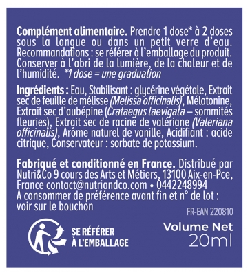 Nutri&Co Mélatonine 20 ml