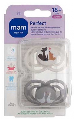 MAM 2 Soothers Perfect Animals 18 Months and + - Model: Fox and Koala