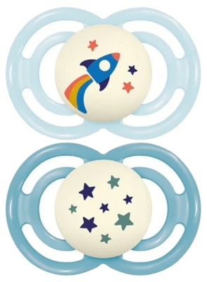 MAM 2 Chupetas Perfect Noite Tendência 18 Meses e + - Modelo: Azul