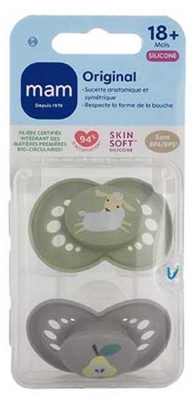 MAM 2 Sucettes Original Nature 18 Mois et + - Modèle : Mouton et Poire