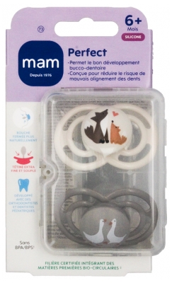 MAM 2 Soothers Perfect Animals 6 Months and + - Model: Fox and Koala