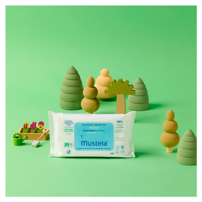 Mustela Kompostowalne Bezzapachowe Chusteczki Oczyszczające 60 Chusteczek