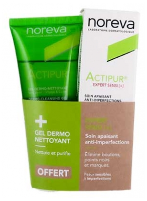 Noreva Actipur Expert Sensi[+] Soin Apaisant Anti-Imperfections 30 ml + Gel Dermo-Nettoyant 100 ml Offert
