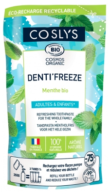 Coslys Dentifrice Denti'Freeze Menthe Bio Éco-Recharge 350 g