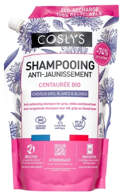Coslys Shampoing Anti-Jaunissement Bio Éco-Recharge 1 L