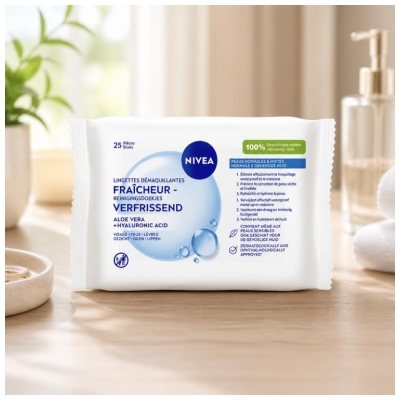 Nivea Erfrischende Reinigungstücher für normale & Mischhaut 25 Tücher