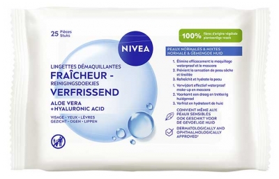 Nivea Toalhetes Desmaquilhantes Frescura Peles Normais & Mistas 25 Toalhetes