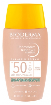Bioderma Nude Touch SPF50+ 40 ml - Barwa: Złoty