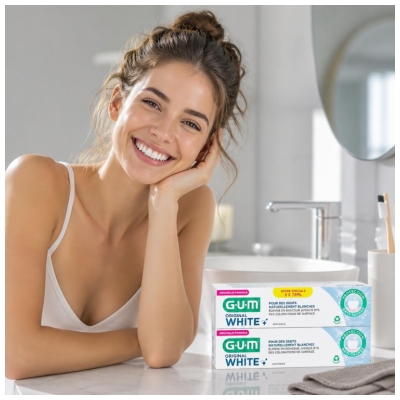 GUM Original White Tandpasta Pakke med 2 x 75 ml