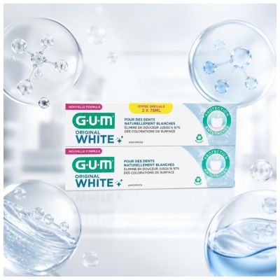 GUM Original White Tandpasta Pakke med 2 x 75 ml